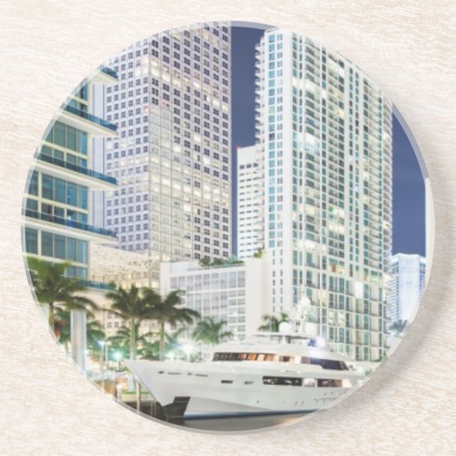 Posavasos Edificios a lo largo del río Riverwalk de Miami (Frente)