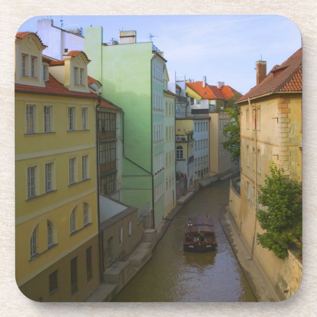 Posavasos Edificios históricos con canal, Praga, Checa (Frente)