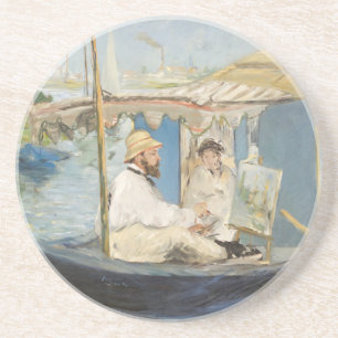 Posavasos Edouard Manet - Pintura de Monet en su barco de es