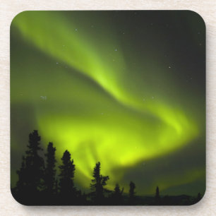 Posavasos EE. UU., Alaska, Chena Hot Springs. Aurora Boreali