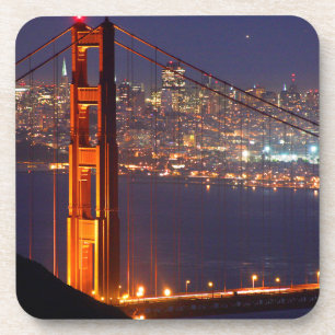 Posavasos EE.UU., California. Puente Golden Gate de noche