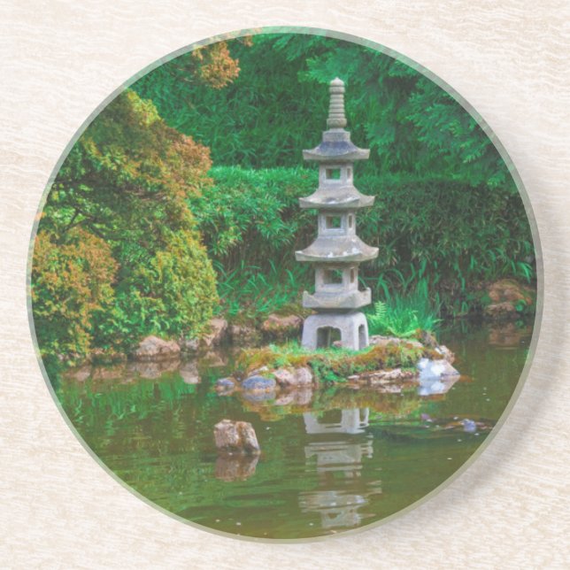 Posavasos EE.UU., California. Vista De Un Estanque (Frente)