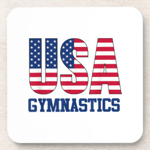 Posavasos EE. UU. con gimnasia deportiva de la bandera estad