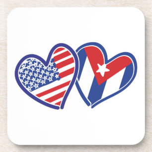 Posavasos EE.UU. Cuba Love Hearts