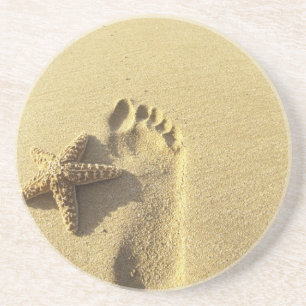 Posavasos EE. UU., Hawái, Maui, Makena Beach, Huella y