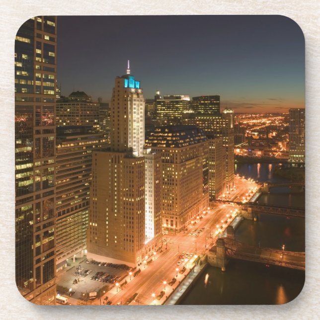 Posavasos EE.UU., Illinois, Chicago: El bucle: Edificios (Frente)