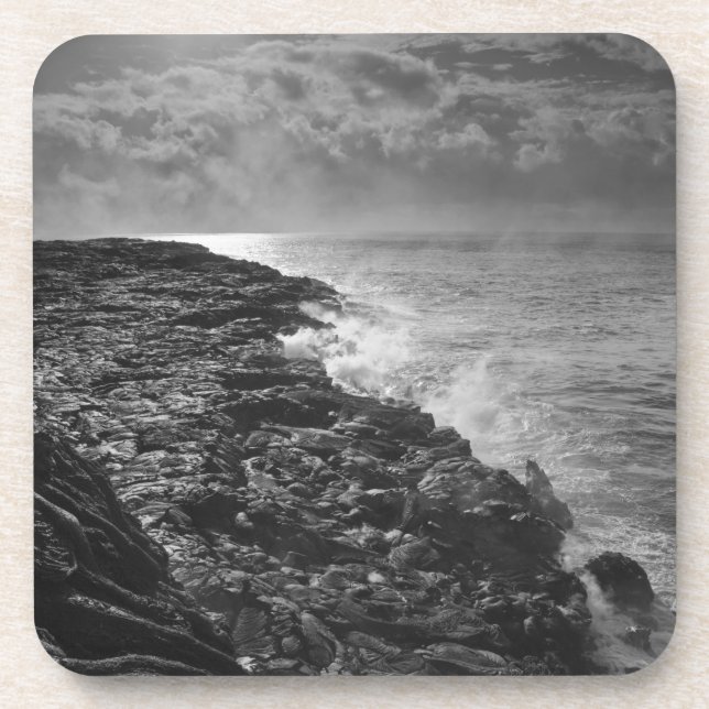 Posavasos  EE.UU. La lava fundida fluye al océano al amanece (Frente)