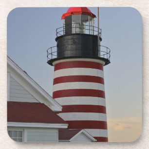 Posavasos EE. UU., Maine, Lubec. Faro de West Quoddy Head,