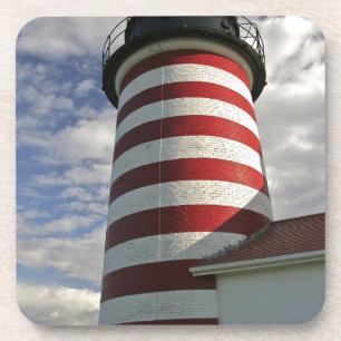 Posavasos EE. UU., Maine, Lubec. Faro de West Quoddy Head