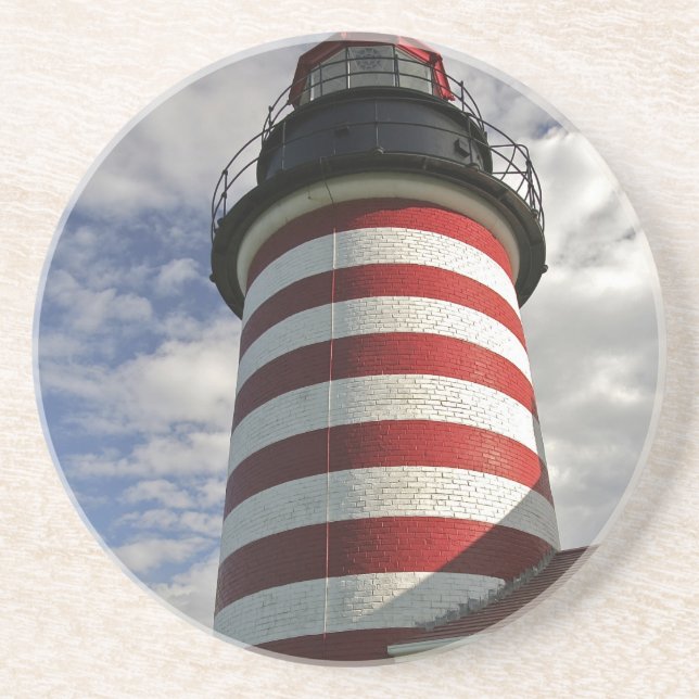 Posavasos EE.UU., Maine, Lubec. Faro West Quoddy Head LI (Frente)