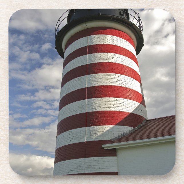 Posavasos EE.UU., Maine, Lubec. Faro West Quoddy Head LI (Frente)