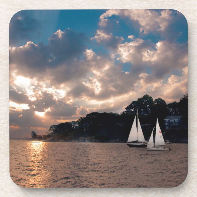 Posavasos EE. UU., Massachusetts. Vela al atardecer (Frente)
