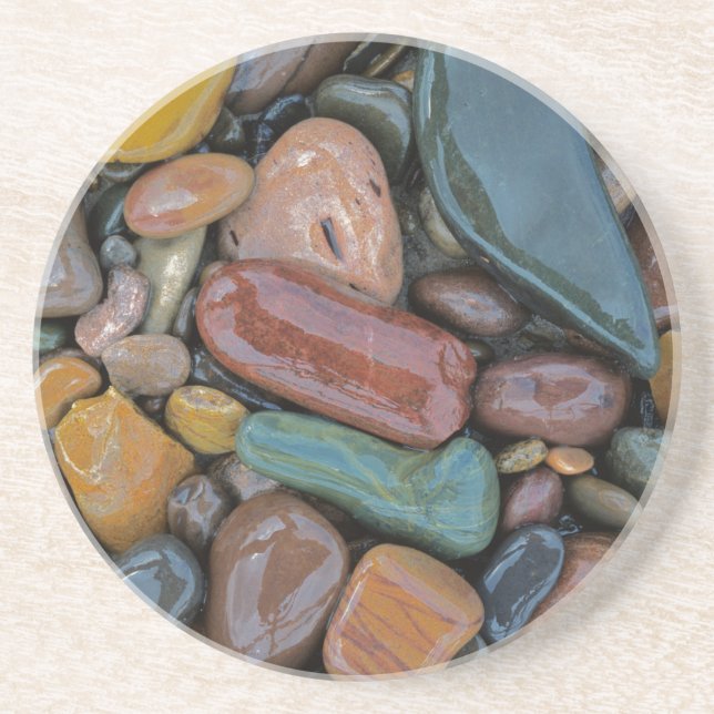 Posavasos EE. UU., Montana, río Clark Fork, piedras (Frente)