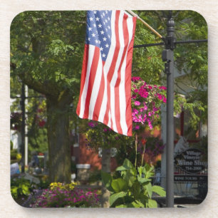 Posavasos EE. UU., Nueva York, Lewiston. Bandera estadounide