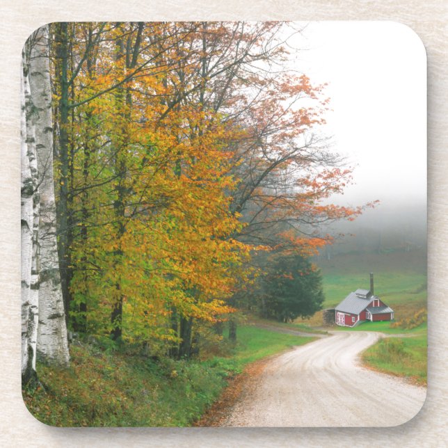 Posavasos EE.UU., Vermont. Casa De Azúcar Cerca De La Ciudad (Frente)