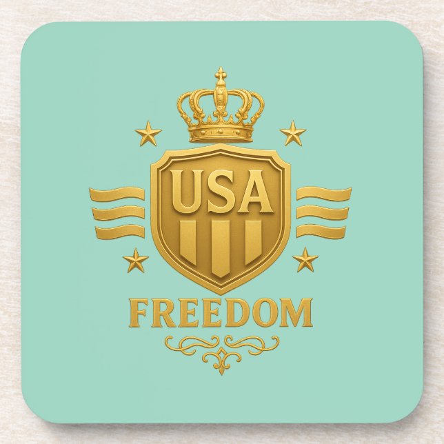 Posavasos EEUU Freedom Golden Emblem Coasters - Set de 6 (Frente)