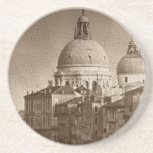 Posavasos Efecto de papel Sepia Gran Canal de Venecia
