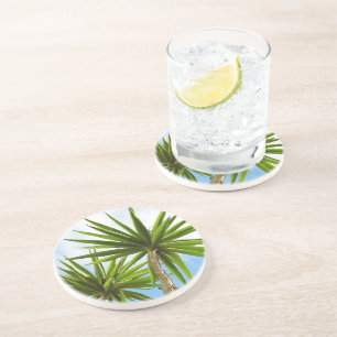 Posavasos Efecto de pintura de hojas de palma de yuca tropic