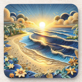Posavasos Efecto de reducción de papel tropical de Ocean Vie