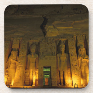 Posavasos Egipto, Abu Simbel, fachada iluminada de pequeño