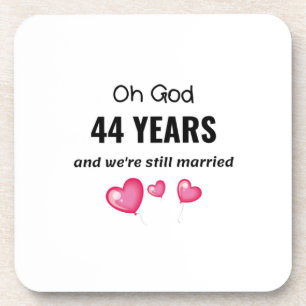 Posavasos El 44° aniversario del Boda es un regalo gracioso