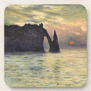 Posavasos El acantilado Etretat, el atardecer de Claude Mone