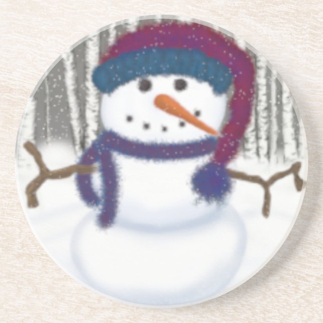 Posavasos El Adorable Puffy Del Hombre De La Nieve (Frente)