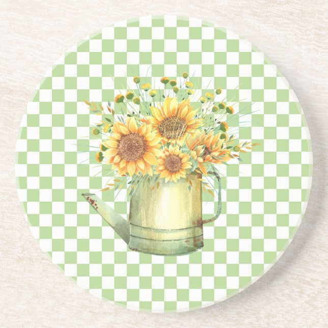 Posavasos El agua del jardín puede ser girasol (Frente)