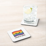 Posavasos El amor es amor - Kawaii Rainbow Design<br><div class="desc">Celebra el amor en todos los colores con este adorable diseño arcoiris al estilo Kawaii que incluye la frase "El amor es amor". ¡Dulce,  audaz y lleno de orgullo!</div>