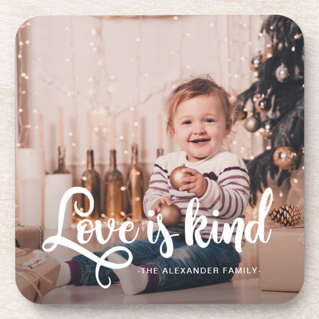 Posavasos El amor es un guión amable con nombre y foto (Frente)