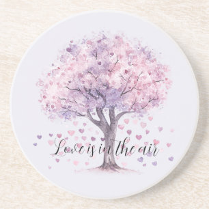 Posavasos El amor está en el aire Corazones Purpura Árbol