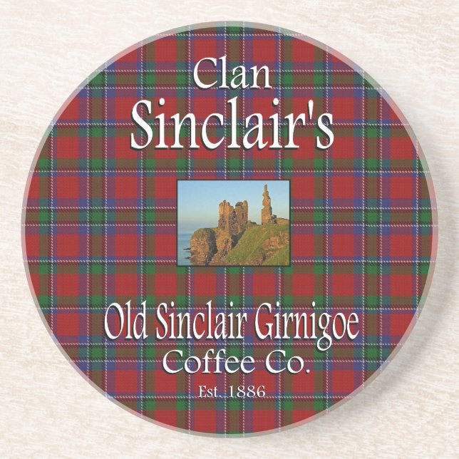 Posavasos El antiguo café Sinclair Girnigoe de Clan Sinclair (Frente)