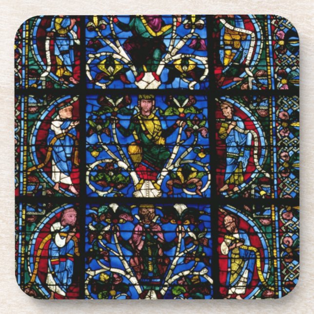 Posavasos El árbol de Jesse, ventana de lanceta en el facad (Frente)