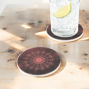 Posavasos El arte de la flor brillante del cañón rojo