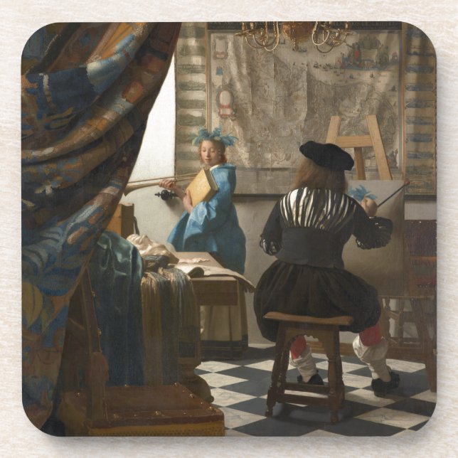 Posavasos El arte de la pintura de Johannes Vermeer (Frente)