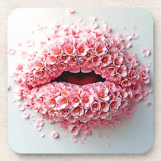 Posavasos El arte de los labios de la flor dulce (Frente)