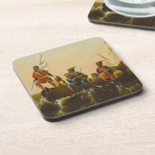 Posavasos El aterrizaje de Columbus, c.1837 (aceite en lona)