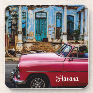Posavasos El auto rojo de la Habana Cuba