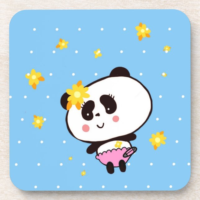 Posavasos El bebé de panda Kawaii Art de LeahG (Frente)