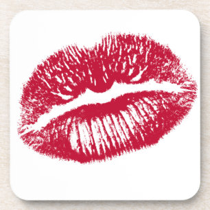 Posavasos El beso, los labios rojos