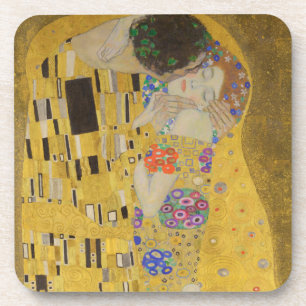 Posavasos El Beso, Pintura al Óleo Art Nouveau, Gustav Klimt