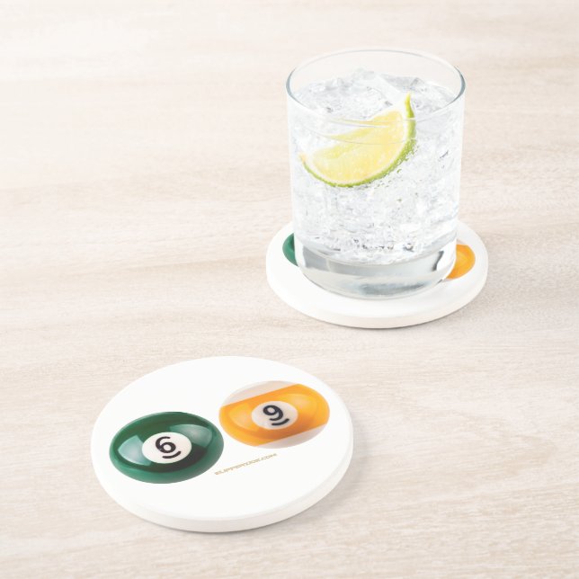 Posavasos El billar duro 69 de SlipperyJoe con una bola de b (Lado)