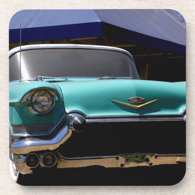 Posavasos El Cadillac convertible verde de Elvis Presley en (Frente)