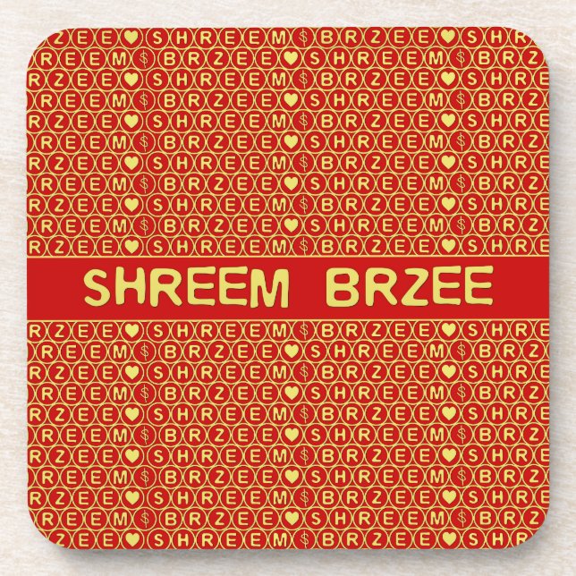 Posavasos El cántico rojo de oro Shreem Brzee atrae riqueza (Frente)
