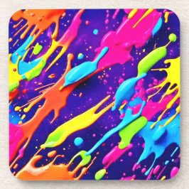 Posavasos El caos colorido en la meseta abstracta