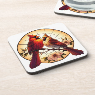 Posavasos El cardenal de inspiración natural Pair Arte de Cr
