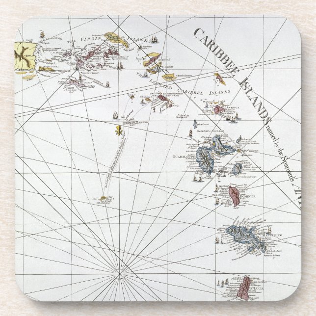 POSAVASOS EL CARIBE: MAPA, 1775 (Frente)
