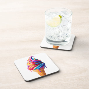 Posavasos El clásico cono de helado vibrante de SlipperyJoe