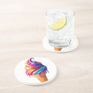 Posavasos El clásico cono de helado vibrante de SlipperyJoe