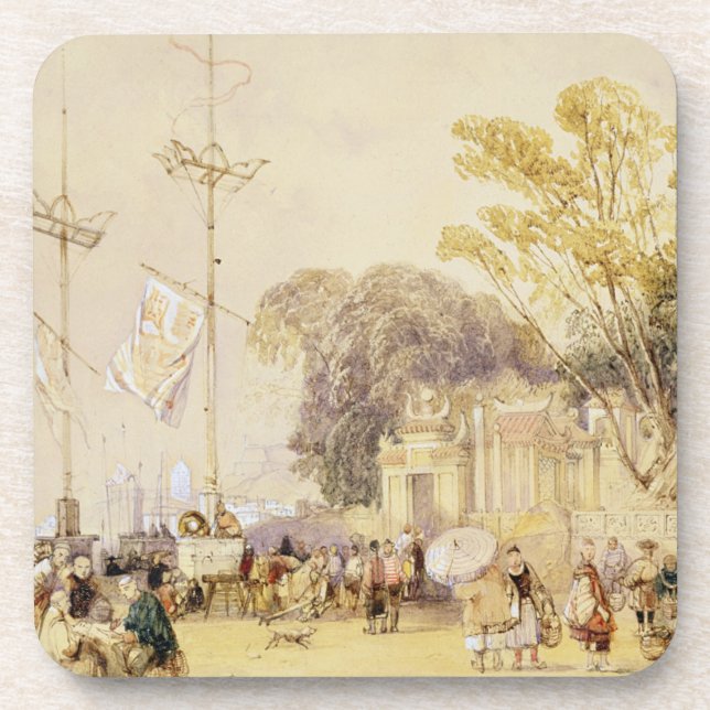 Posavasos El cuadrado del pueblo en la bahía de Hong Kong, (Frente)